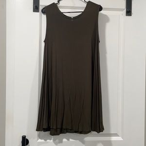 Hunter green/gray shift dress